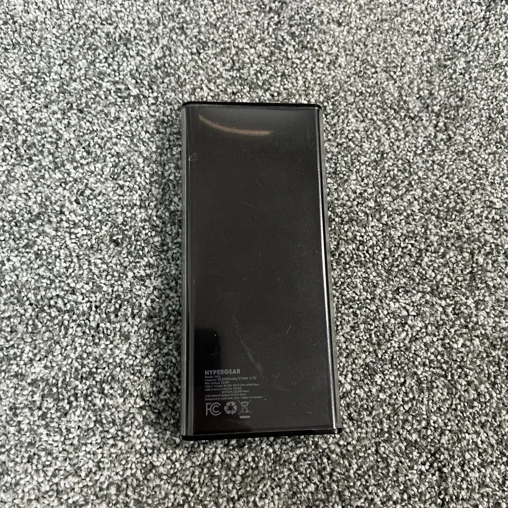 HyperGear 10000mAh Portable Power Bank Charger USB-C Dual USB Black 15912